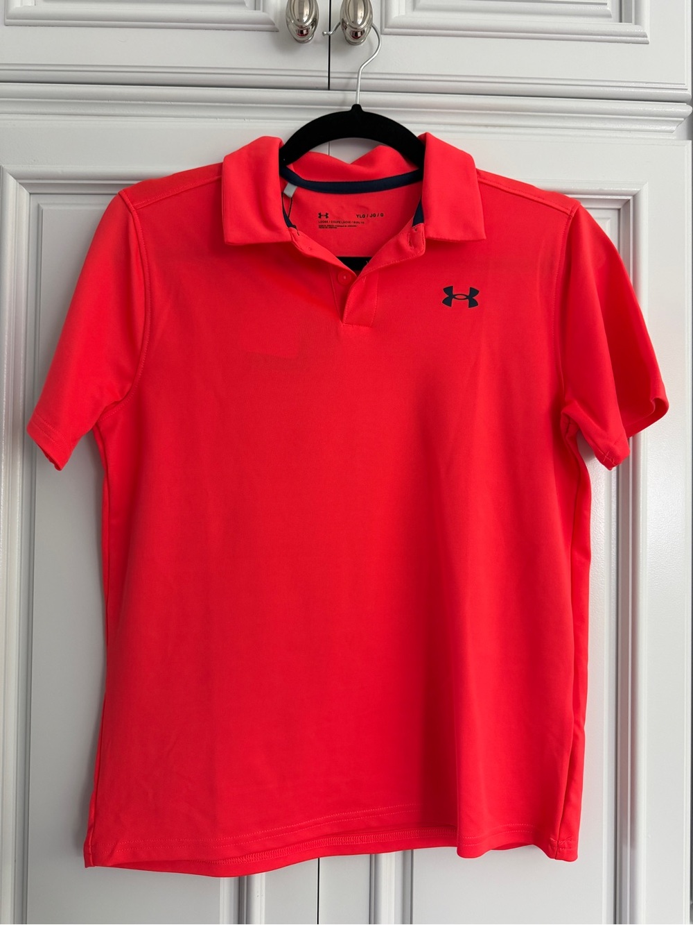 Under Armour Boys Neon Red Performance Golf Polo